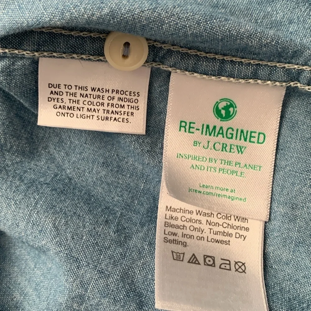 J. Crew Classic Faded Chambray Popover Ladies Size 8